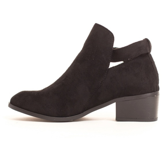*ON HOLD”. Vegan Suede Ankle Bootie with Buckle - Picture 3 of 3